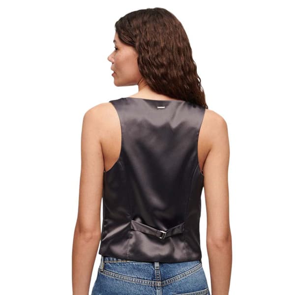 Superdry Satin Back Vest Grå XL Kvinde