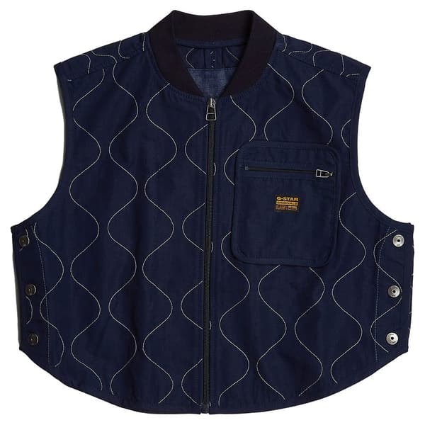 G-star Quilted Väst Blå L Kvinna