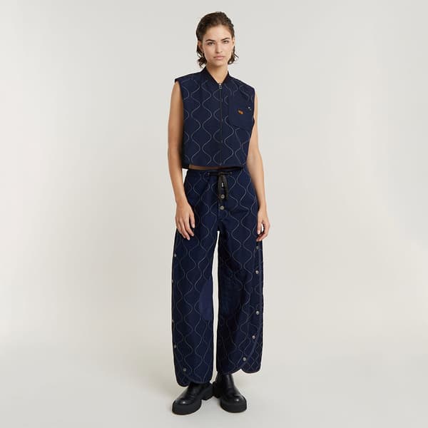 G-star Quilted Väst Blå L Kvinna