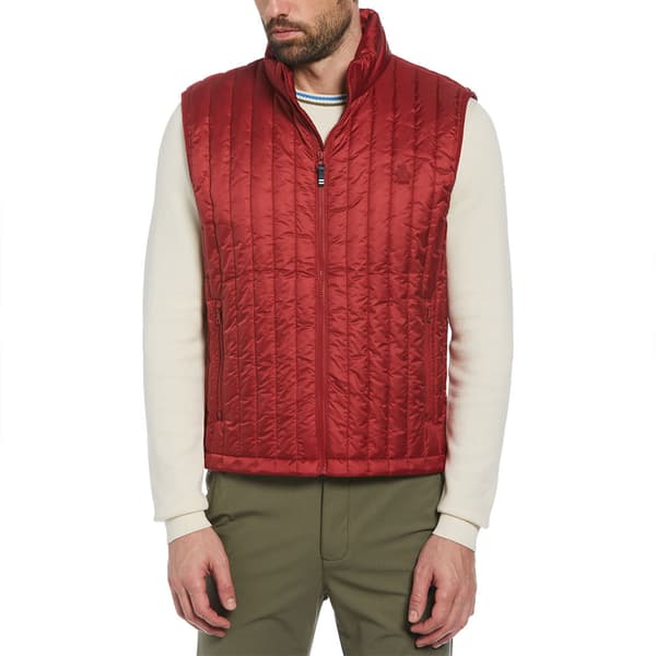 Original Penguin Rec Fill Vertical Quilted Väst Röd S Man