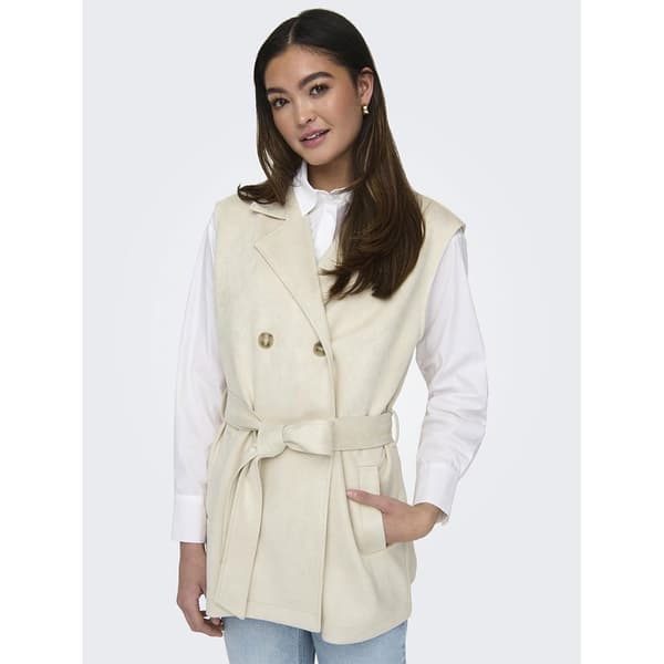Only Diane Faux Väst Beige L Kvinna