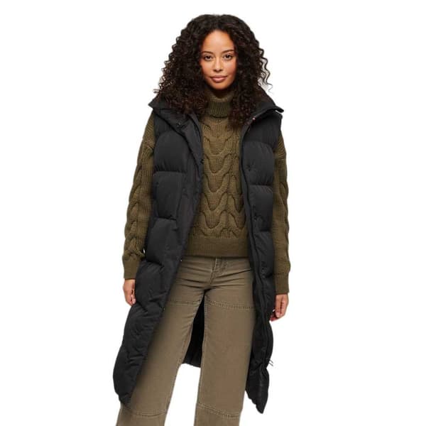 Superdry W5011803a Väst Svart M Kvinna