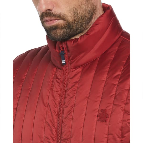 Original Penguin Rec Fill Vertical Quilted Vest Rød XL Mand