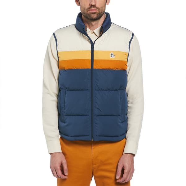 Original Penguin Lightweight Faux Down Colorblock Väst Blå XL Man