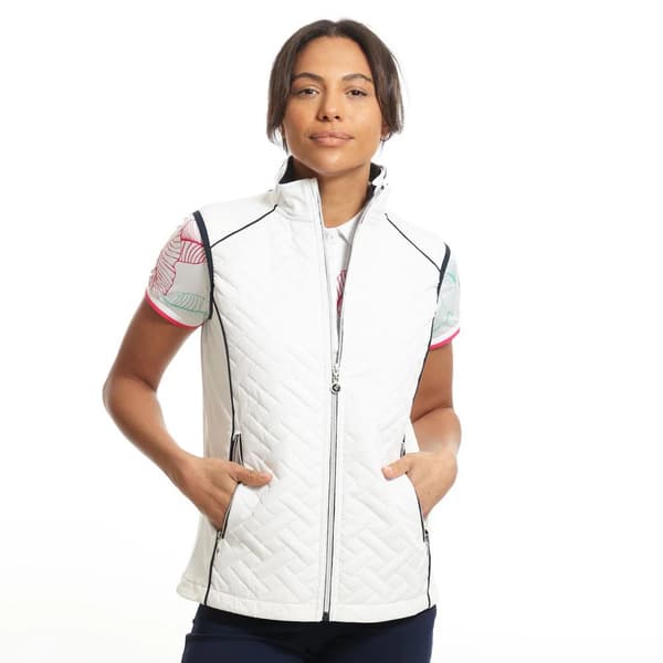 Island Green Womens/Ladies Contrast Piping Padded Golf Gilet