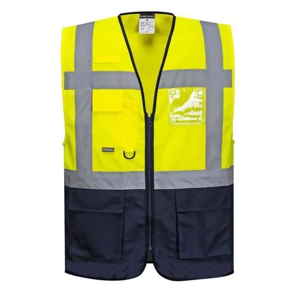 Portwest Executive Warsaw High Visibility First Aid Fluorescerande Väst - Gul / Svart - S