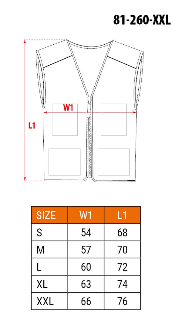 HD Arbejdsvest, str. XXL/58