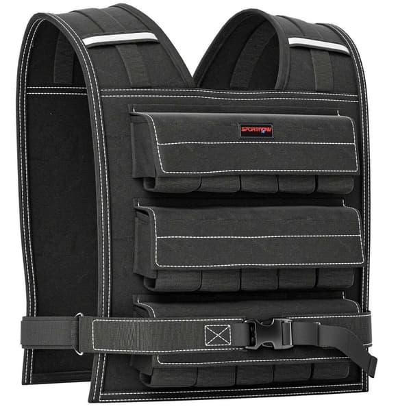 Rootz 15 kg justerbar viktad väst - Träningsväst - Viktväst med remmar - även viktfördelning - 50L x 40W cm