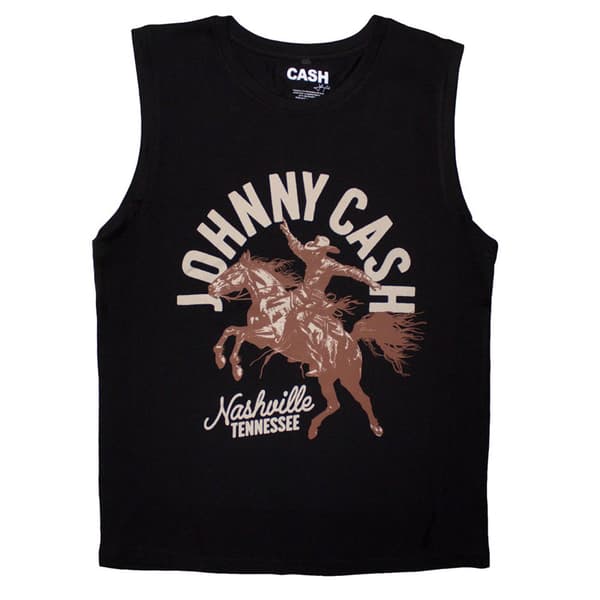 Johnny Cash Nashville Concert Tank Top Black M