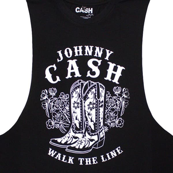Johnny Cash Walk The Line Boots Vest Top