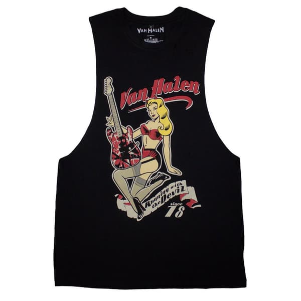 Van Halen Running With The Devil Vest Top Black L