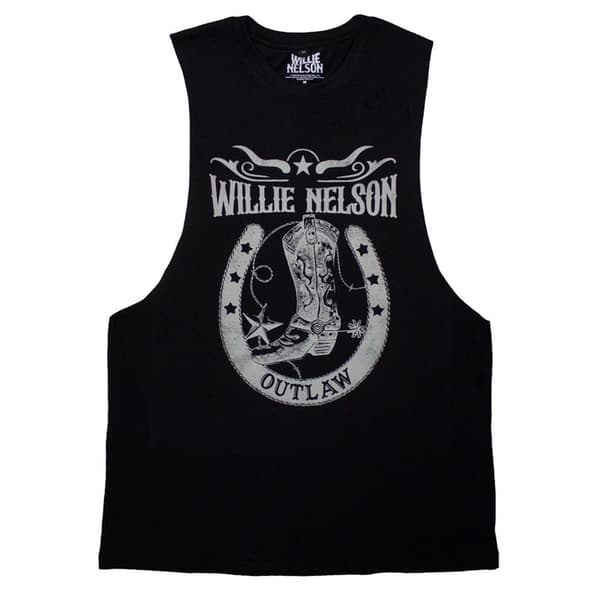 Willie Nelson Outlaw Vest Top Black L