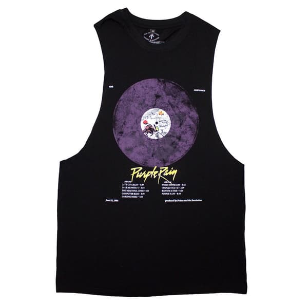 Prince Purple Rain Disc Tracklist Vest Top Black L
