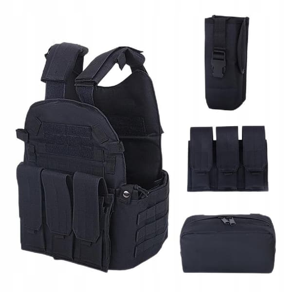 MILITARY TACTICAL MILITARY VEST 600D MOLLE-laukut POUCHES Uni Black