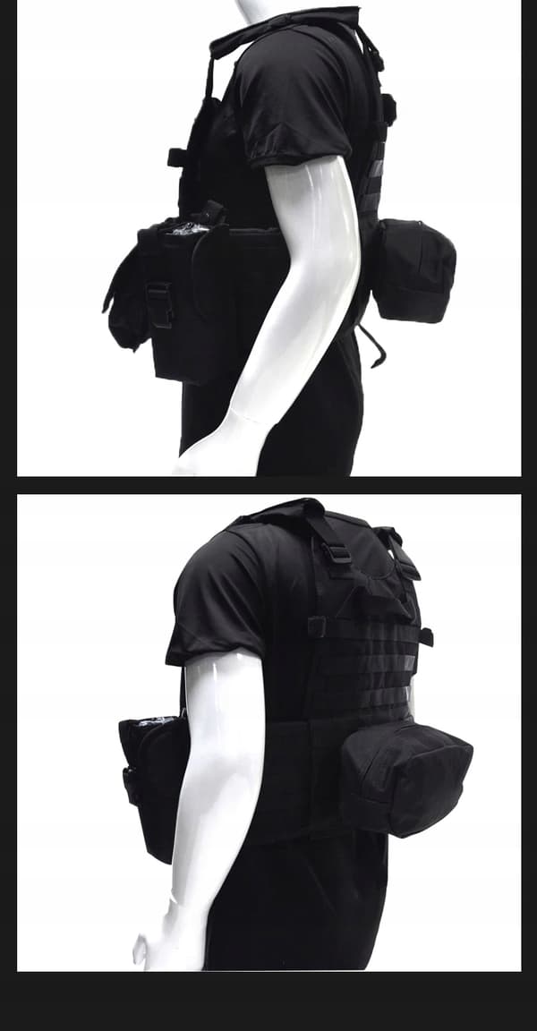MILITÆRTAKTISK MILITÆRVEST 600D MOLLE-TASKER POSER Uni Green