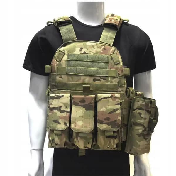 MILITÆRTAKTISK MILITÆRVEST 600D MOLLE-TASKER POSER Uni Green