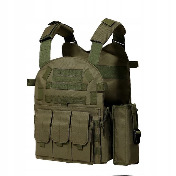 MILITÆRTAKTISK MILITÆRVEST 600D MOLLE-TASKER POSER Uni Green