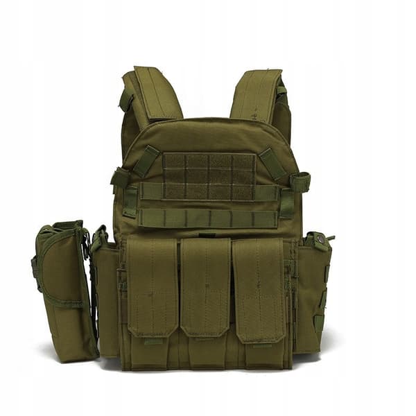 MILITÆRTAKTISK MILITÆRVEST 600D MOLLE-TASKER POSER Uni Green