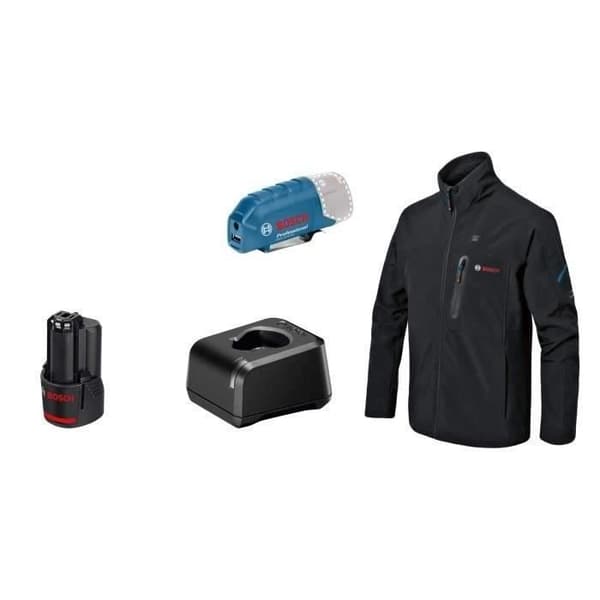 Bosch Professional GHJ 12+18V XA varmejakke størrelse 3XL med 12V batteri - 06188000G2