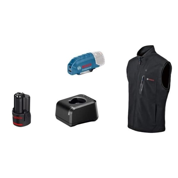 Bosch Professional GHV 12+18V XA värmejacka storlek L. med 12V batteri - 06188000G6
