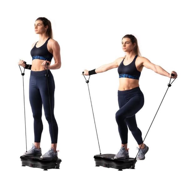 Fitness - vibrationstræner - vibrationsmaskine - multifunktionel - sort