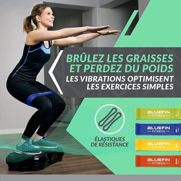 Bluefin Fitness Ultra Slim Vibrating Platform - BLUEFIN Brand - 180 nivåer - Helkroppsträning