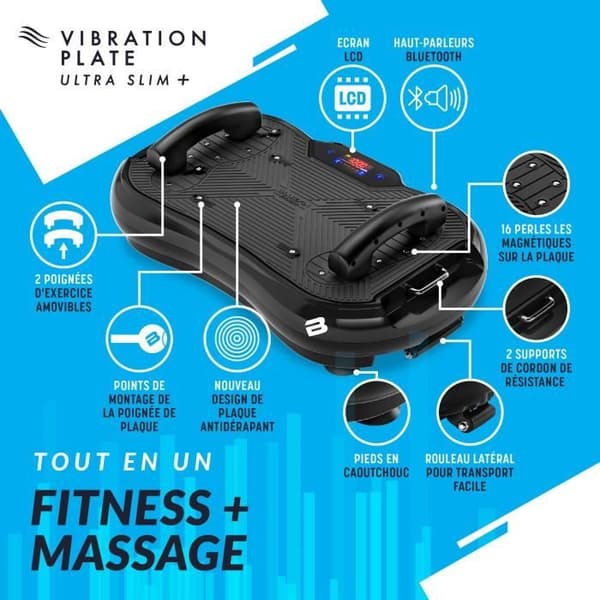 Bluefin Fitness Ultra Slim Plus Vibrationsplattform | Vibrations fitnessmaskin för helkroppsträning