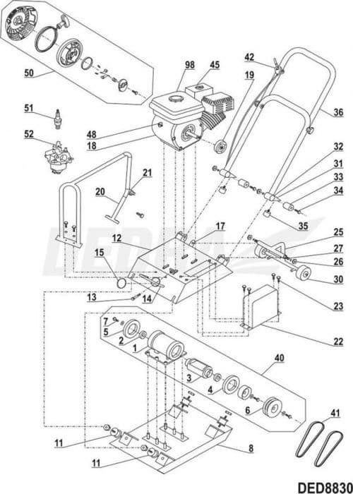 Vibrerande plattform - vibrerande platta Dedra - XDED8830.08 - Vibrerande platta