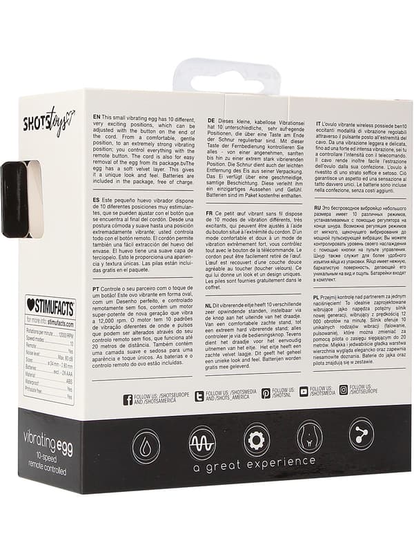 Shots Toys: Vibrating Egg, 10 Speed