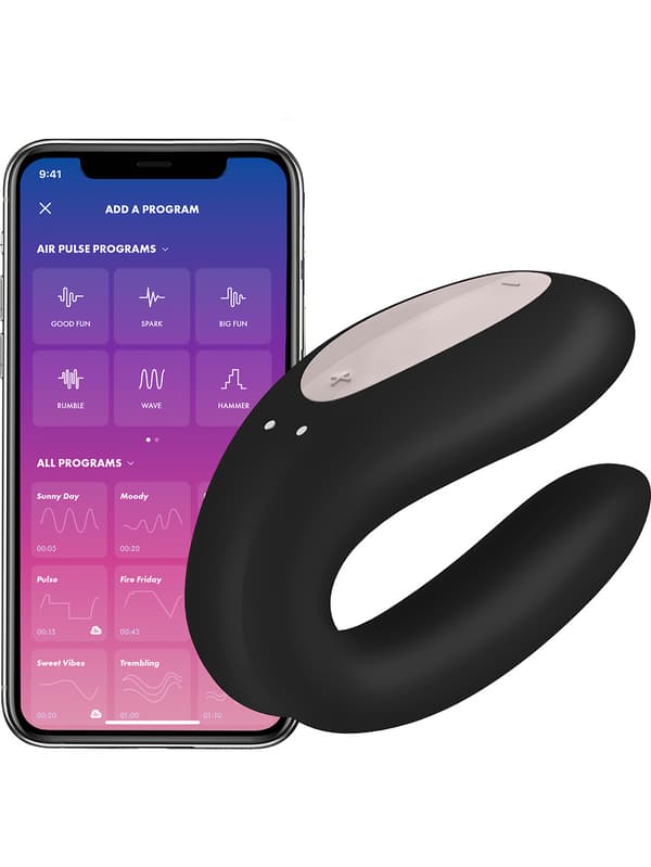 Satisfyer Connect: Double Joy, Partner Vibrator Svart