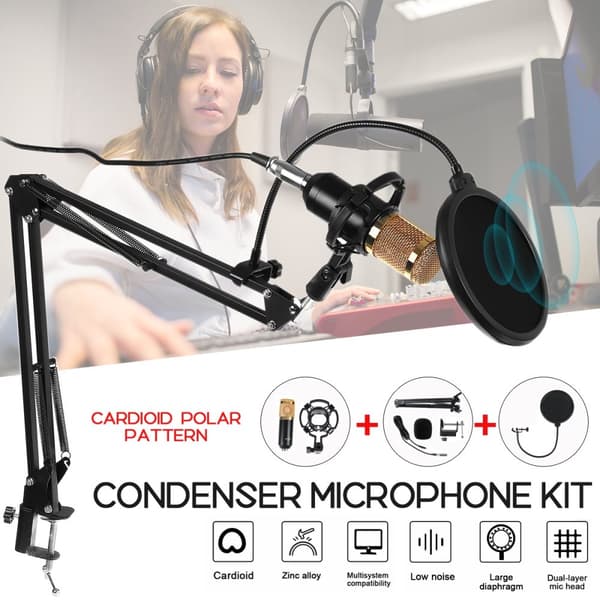 Kondensaattorimikrofonisarja Studio V8X Pro -äänitallennusvarren jalustatelineen kiinnitys