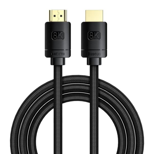 CABLU video Baseus High Definition, HDMI(T) la HDMI(T), versiunea 2.1, rezolutie maxima 8K UHD (7680 x 4320) la 60 Hz, conectori auriti, 3m, negru "CA