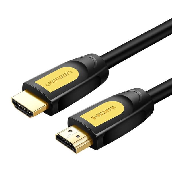 CABLU video Ugreen, "HD101" HDMI (T) la HDMI (T), rezolutie maxima 4K UHD (3840 x 2160) la 60 Hz, round cable, conectori auriti, 1m, galben + negru "1