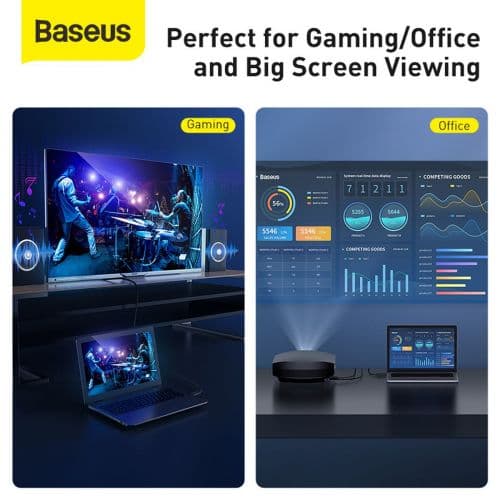 Baseus Video Cable High definition Series HDMI To HDMI 4K 60 Hz, 3D HDR, 18 Gbps, 1m Black (CAKGQ-A01)