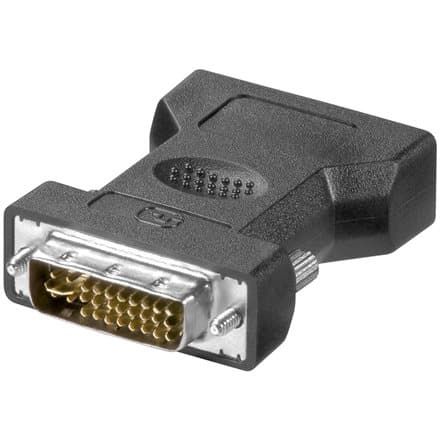ADAPTOR video LOGILINK, DVI-I DL (T) la VGA (M), conectori auriti, negru, "AD0001" (timbru verde 0.18 lei)