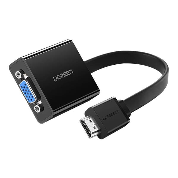 CABLU video Ugreen, "MM103" HDMI (T) la 1 x VGA (M) 1920x1080 la 60Hz cu sunet prin jack 3.5", lungime 0.15m, negru "40248" (timbru verde 0.08 lei) -