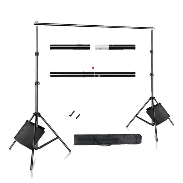 Grönt skärmbakgrundsställ, justerbar höjd, Chromakey-stödsystem, 2x3M, vanlig