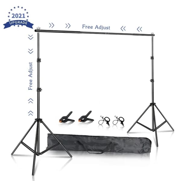 Fotostudio bakgrundsställ, justerbar höjd, bärbar bärväska, 2Mx2M, Ny Regular