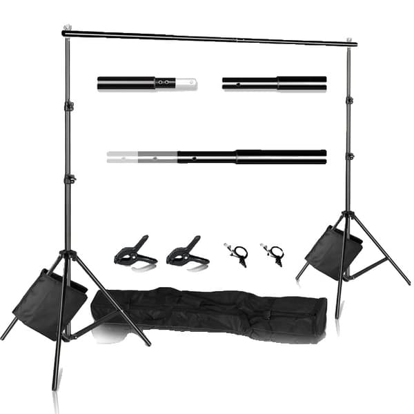 Fotostudio bakgrundsställ, justerbar höjd, bärbar bärväska, 2Mx2M, Ny Regular