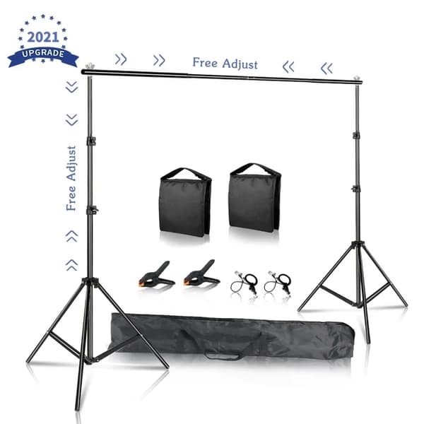 Fotostudio bakgrundsställ, justerbar höjd, bärbar bärväska, 2Mx2M, Ny Regular