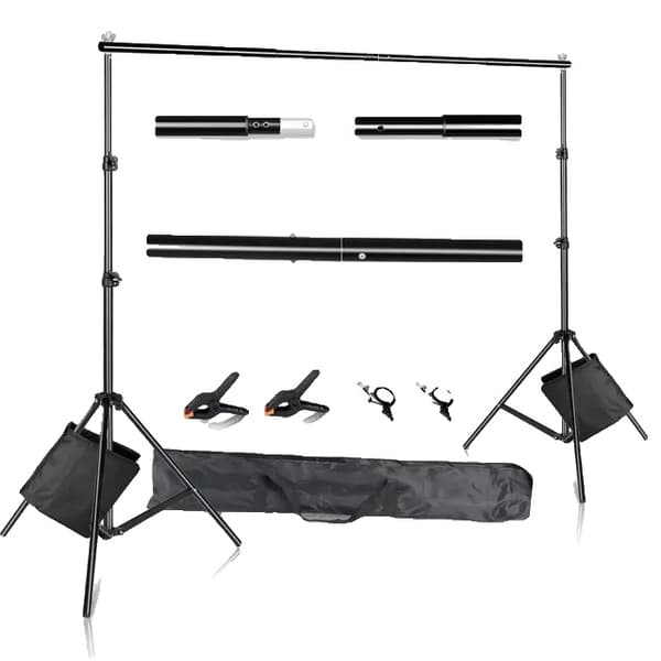 Fotostudio bakgrundsställ, justerbar höjd, bärbar bärväska, 2Mx2M, Ny Regular