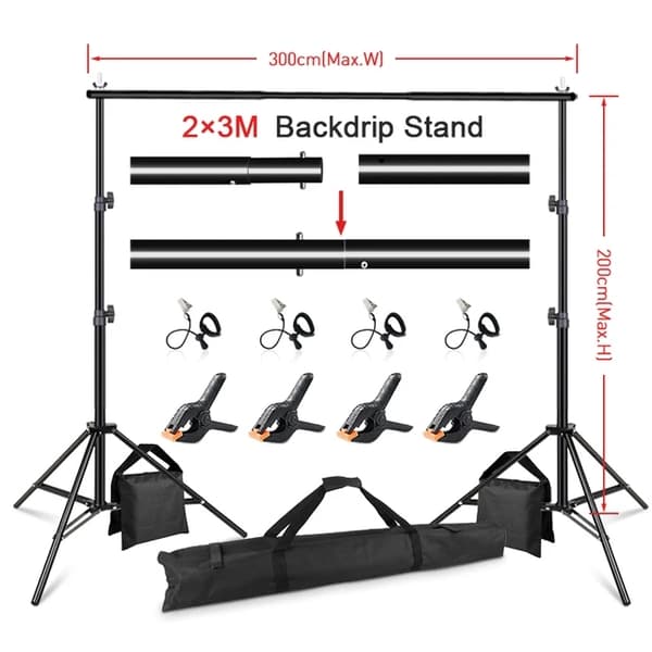 Studie Foto Ramme, Aluminiumlegering, Støttesystem, 2x3m baggrundsstøtte