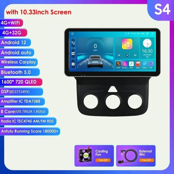 Android-autoradio, monimedia-videosoitin, GPS-navigaattori, S8 (8-ydinprosessori 8G 128G)