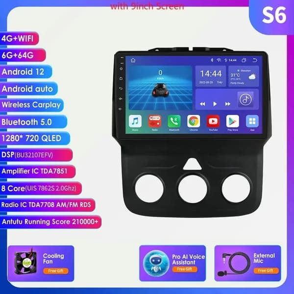 Android-autoradio, monimedia-videosoitin, GPS-navigaattori, S8 (8-ydinprosessori 8G 128G)
