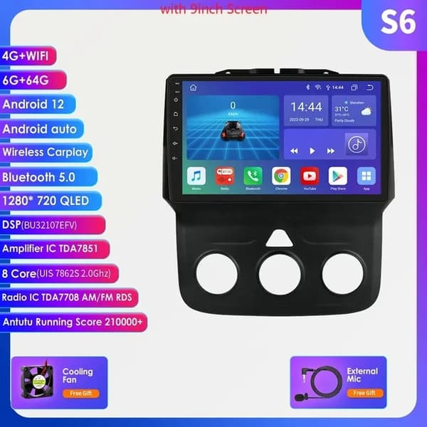 Android-autoradio, monimedia-videosoitin, GPS-navigaattori, S8 (8-ydinprosessori 8G 128G)