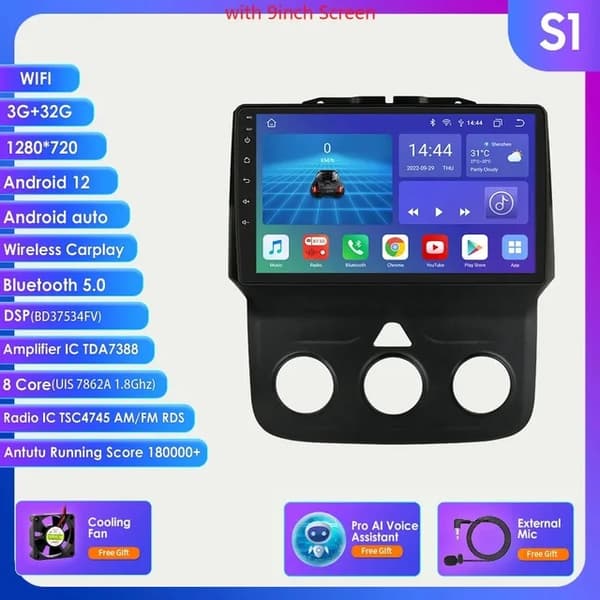 Android bilradio, multimedie videospiller, GPS navigation, S8 (8Core 8G 128G)