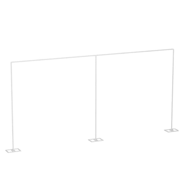 Kestävä taustateline, säädettävä koko 3x6m, kestävä metallirakenteinen rauta,XL, valkoinen