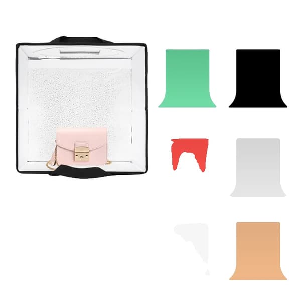 Fotografi Lightbox, LED Ringlys, 6 Farvede Baggrunde, 30cm
