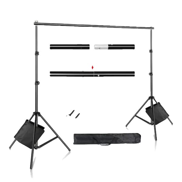 Grönt skärmbakgrundsställ, justerbar höjd, Chromakey-stödsystem, 2x3M, Vanlig med Väska