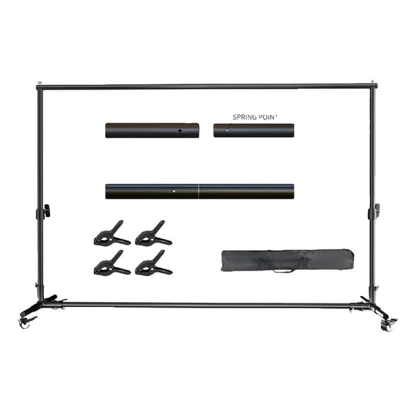Grøn Skærm Baggrund Stativ, Justerbar Højde, Chromakey Støttesystem, 2x3M, Med hjul